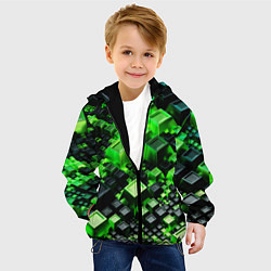 Куртка с капюшоном детская Броня крипера из майнкрафт, цвет: 3D-черный — фото 2