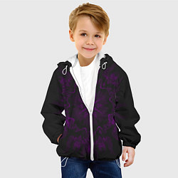 Куртка с капюшоном детская Фиолетовый узор, цвет: 3D-белый — фото 2