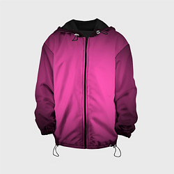 Куртка с капюшоном детская Кислотный розовый с градиентом, цвет: 3D-черный