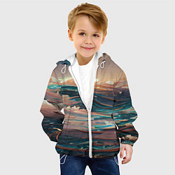 Куртка с капюшоном детская Необъятный океан, цвет: 3D-белый — фото 2