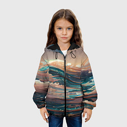 Куртка с капюшоном детская Необъятный океан, цвет: 3D-черный — фото 2