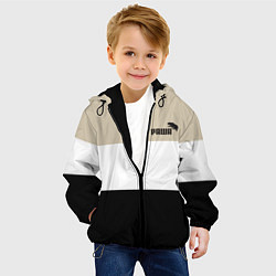 Куртка с капюшоном детская Раша и медведь, цвет: 3D-черный — фото 2