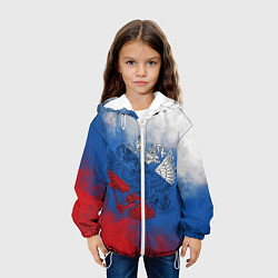 Куртка с капюшоном детская Триколор градиент, цвет: 3D-белый — фото 2