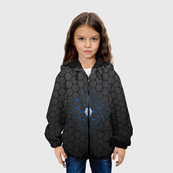 Куртка с капюшоном детская Светящаяся ячейка, цвет: 3D-черный — фото 2