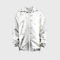 Куртка с капюшоном детская Падающие листья, цвет: 3D-белый