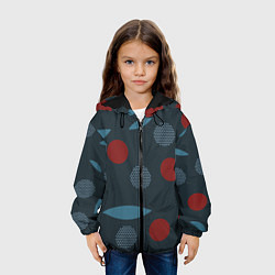 Куртка с капюшоном детская Круги и листья, цвет: 3D-черный — фото 2