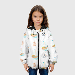Куртка с капюшоном детская Мечты о море, цвет: 3D-черный — фото 2