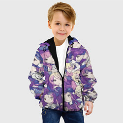 Куртка с капюшоном детская Японские девушки в стиле анимэ, цвет: 3D-черный — фото 2