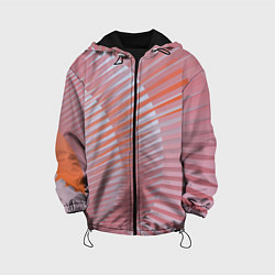 Куртка с капюшоном детская Абстрактные розовые волнообразные линии, цвет: 3D-черный