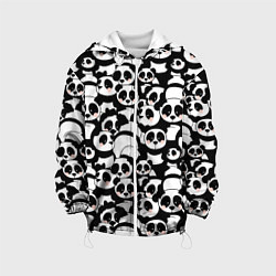 Куртка с капюшоном детская Чёрно-белые панды, цвет: 3D-белый