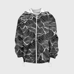 Куртка с капюшоном детская Авангардный растровый паттерн, цвет: 3D-белый