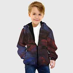 Куртка с капюшоном детская Тёмные переливающиеся волны с блёстками, цвет: 3D-черный — фото 2