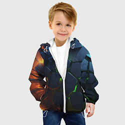 Куртка с капюшоном детская Взрыв плит, цвет: 3D-белый — фото 2