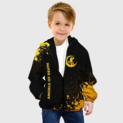 Куртка с капюшоном детская Angels of Death - gold gradient: надпись, символ, цвет: 3D-черный — фото 2
