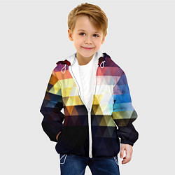 Куртка с капюшоном детская Mosaic abstraction, цвет: 3D-белый — фото 2