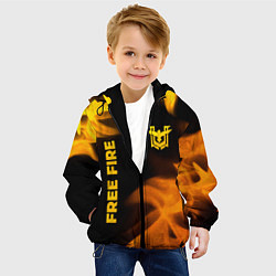Куртка с капюшоном детская Free Fire - gold gradient: надпись, символ, цвет: 3D-черный — фото 2