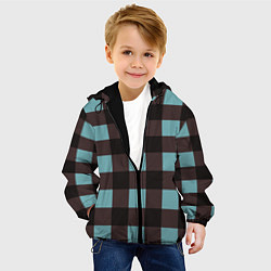 Куртка с капюшоном детская Цветная плитка мозаика, цвет: 3D-черный — фото 2