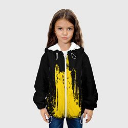 Куртка с капюшоном детская Фонтан бурлящей желтой краски, цвет: 3D-белый — фото 2