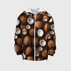 Куртка с капюшоном детская Сочная текстура из кокосов, цвет: 3D-белый
