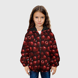 Куртка с капюшоном детская Сочная текстура из вишни, цвет: 3D-черный — фото 2