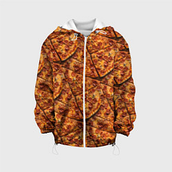 Куртка с капюшоном детская Сочная текстура из кусков пиццы, цвет: 3D-белый