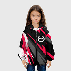 Куртка с капюшоном детская Mazda fast lines, цвет: 3D-черный — фото 2