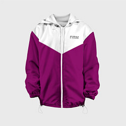 Куртка с капюшоном детская FIRM бело - пурпурный, цвет: 3D-белый