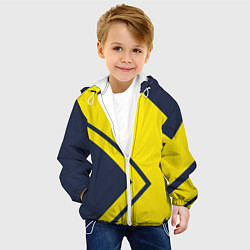 Куртка с капюшоном детская Жёлтые стрелки, цвет: 3D-белый — фото 2