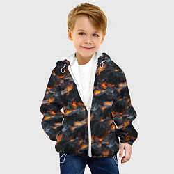 Куртка с капюшоном детская Огненные волны - pattern, цвет: 3D-белый — фото 2