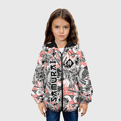 Куртка с капюшоном детская Самурай татуировки, цвет: 3D-черный — фото 2