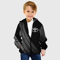 Куртка с капюшоном детская Toyota tire tracks, цвет: 3D-черный — фото 2