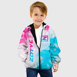 Куртка с капюшоном детская Zotye neon gradient style: надпись, символ, цвет: 3D-черный — фото 2