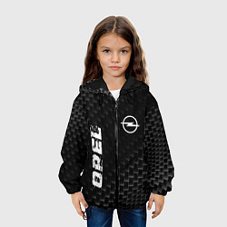 Куртка с капюшоном детская Opel карбоновый фон, цвет: 3D-черный — фото 2