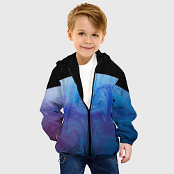 Куртка с капюшоном детская Часть красочной планеты и космос, цвет: 3D-черный — фото 2