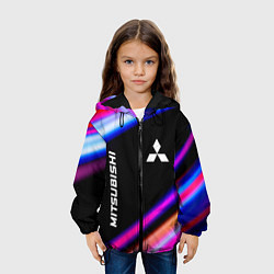 Куртка с капюшоном детская Mitsubishi speed lights, цвет: 3D-черный — фото 2