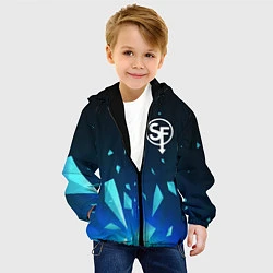Куртка с капюшоном детская Sally Face взрыв частиц, цвет: 3D-черный — фото 2