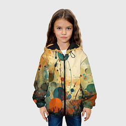 Куртка с капюшоном детская Абстрактная гранжевая композиция с пятнами: арт не, цвет: 3D-черный — фото 2