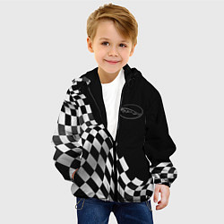 Куртка с капюшоном детская Jaguar racing flag, цвет: 3D-черный — фото 2