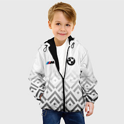 Куртка с капюшоном детская BMW m power - белый, цвет: 3D-черный — фото 2