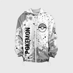 Куртка с капюшоном детская Pokemon glitch на светлом фоне: надпись, символ, цвет: 3D-белый