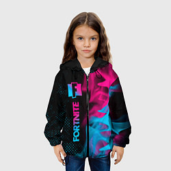 Куртка с капюшоном детская Fortnite - neon gradient: по-вертикали, цвет: 3D-черный — фото 2