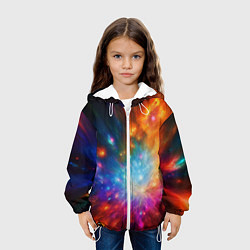Куртка с капюшоном детская Космическая многомерность, цвет: 3D-белый — фото 2