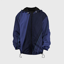Куртка с капюшоном детская Синие и тёмные полосы, цвет: 3D-черный
