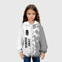Куртка с капюшоном детская Spirited Away glitch на светлом фоне: по-вертикали, цвет: 3D-белый — фото 2