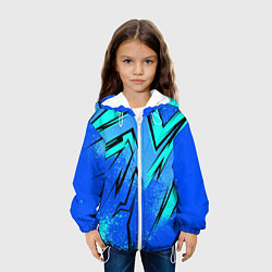 Куртка с капюшоном детская Sport uniform - синие брызки, цвет: 3D-белый — фото 2