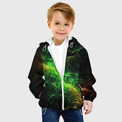 Куртка с капюшоном детская Зеленая молния, цвет: 3D-белый — фото 2