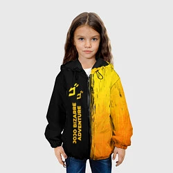 Куртка с капюшоном детская JoJo Bizarre Adventure - gold gradient: по-вертика, цвет: 3D-черный — фото 2