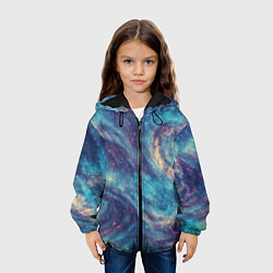 Куртка с капюшоном детская Путеводная звезда в космосе, цвет: 3D-черный — фото 2