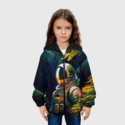 Куртка с капюшоном детская Космонавт в зарослях, цвет: 3D-черный — фото 2