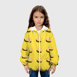 Куртка с капюшоном детская Тыква с глазами, цвет: 3D-белый — фото 2
